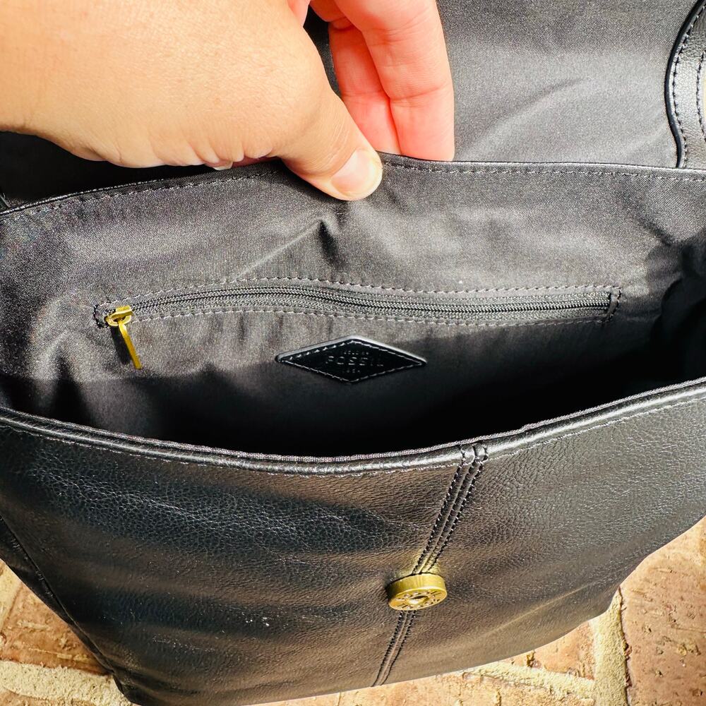 Fossil Black Leather Backpack - Picture 7 of 11